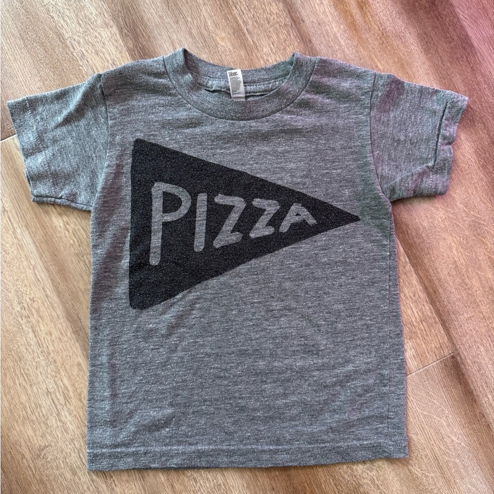 Gray Short Sleeve Tee with Black Triangle Graphic